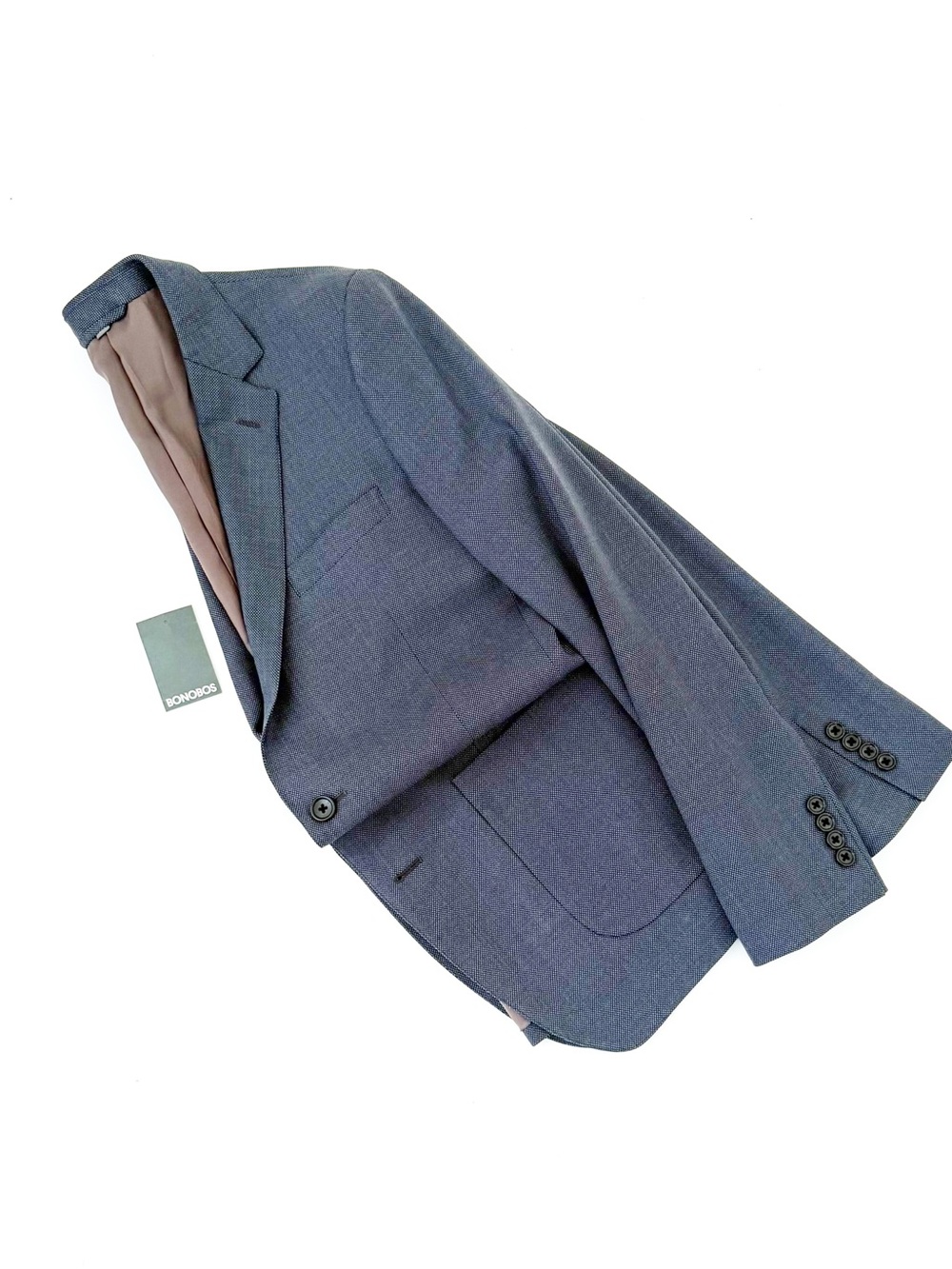 Bonobos Men's Birdseye Blue Italian Wool Textured Sport Coat Blazer 38R Slim Men - Picture 12 of 16